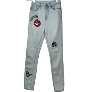 Urban Outfitters BDG High-Rise Jeans Upcycled Distressed Denim Size 25 OOAK